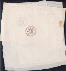 US 1142-E 9 Rough Drawings Of The Emblem Of The Francis Scott Key Stamp, 5 Of Which One Detailed And Interesting, 4 More Repetitive. Mostly Signed By Frank Conley