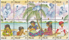 US 220 Trust Territories Palau NH VF Literacy, Butterflies, Cat, Baseball, Spae, Dolphin
