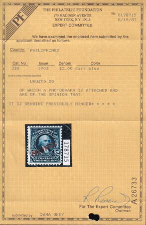 US Possessions - Philippines 238 Mint H F-VF+ Rich Color, PF Cert. ONLY 695 Issued!