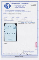 US UC35a Postal Stationary var  - missing blue.
