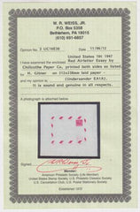 US 1947 UC16E30 Postal Stationary Essay, Chillicothe Paper Co