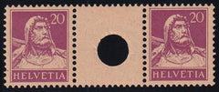 Switzerland SBK 529 Mint LH VF 20c. Red Lilac Small Hole Interspace Pair Marchand Cert.