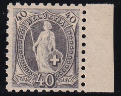 Switzerland 91 Mint LH F-VF Exceptional Example - Rich Color, Full Perfs, Right Sheet Margin. Diena Cert.