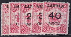 Labuan 58-62 Mint LH F-VF #58(4.25) Short Perfs Left