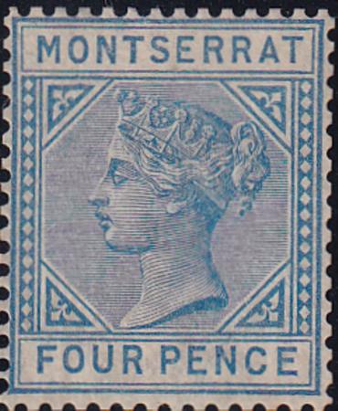 Montserrat 9 Mint LH F-VF Faint Horiz. Gum Bend - Signed Bloch