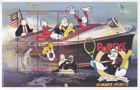 US 696 Trust Territories Palau NH VF Popeye, Summer Sports M/S