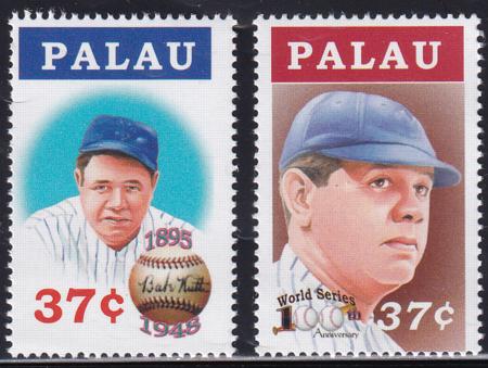 US 781-82 Trust Territories Palau NH VF Babe Ruth