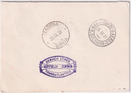 Switzerland 1931 Dual 2nd and 3rd South American Flights on Reply Card