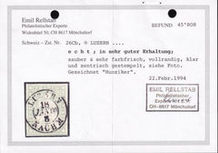 Switzerland 29 SBK 26Cb Used VF-XF Grass Green Shade, 4Fl With Margains All Around, Perfect Luzern Cds, Rellstab Cert.