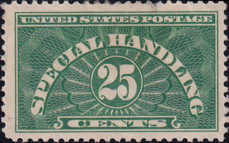 US QE4 Var Special Handling Mint F-VF "AT" Attached - Thin Spot + Dist. OG