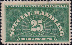 US QE4 Var Special Handling Mint F-VF "AT" Attached - Thin Spot + Dist. OG