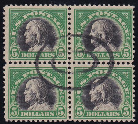 US 524 Washington / Franklin Used F-VF Neatly Cancelled Block