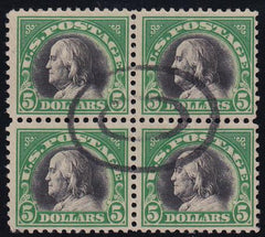 US 524 Washington / Franklin Used F-VF Neatly Cancelled Block