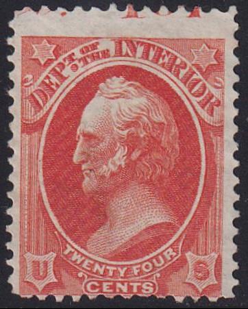 US O22 Officials Mint AVE No Gum - Partial Plate # At Top