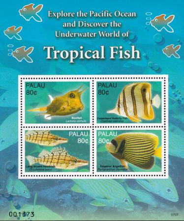 US 922 Trust Territories Palau NH VF Tropical Fish M/S