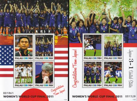 US 1064-65 Trust Territories Palau NH VF Women's World Cup Sheet Set