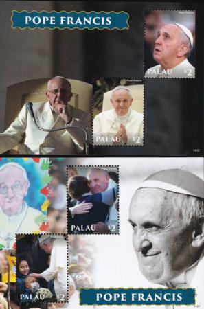 US 1205-6 Trust Territories Palau NH VF Pope Francis S/S