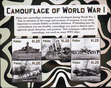 US 1267 Trust Territories Palau NH VF Camouflage WWI