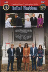 US 1334 Trust Territories Palau NH VF UK Obama Visit Sheet Of 3