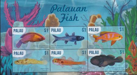 US 1349 Trust Territories Palau NH VF Fish Sheet