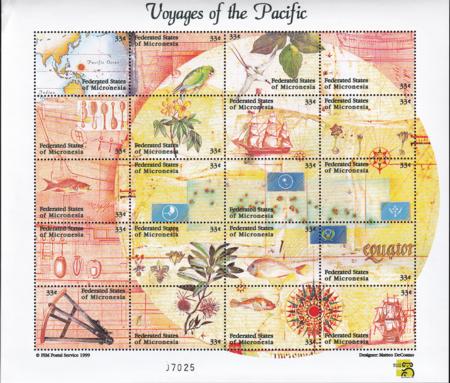 US 343 Trust Territories Micronesia NH VF Australia '99 Pac. Voyges M/S