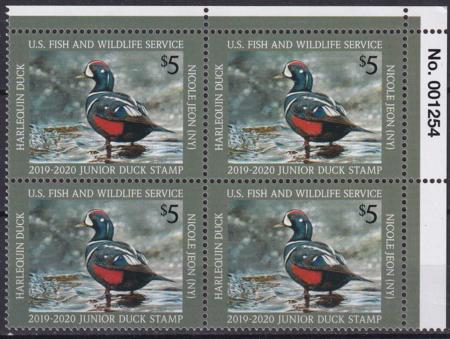 US JDS27 Junior Duck Stamp VF NH 2019-20 Plate Block