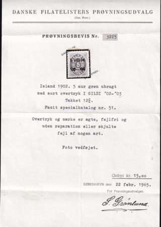 Iceland 52 NH Just F Signed w DFP Cert
