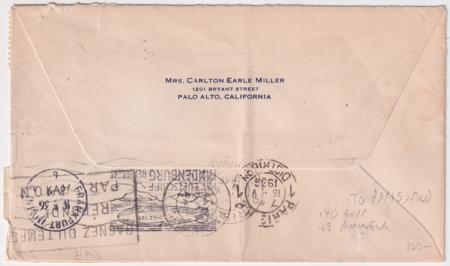 US 1936 1st North America Hindenburg Flight to Paris, Forwarded