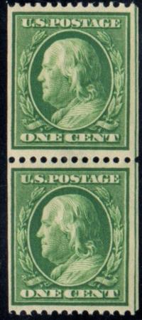 US 385 Washington / Franklin F-VF Mint NH Vertical Pair