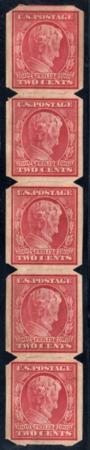 US 368AV Vending Machine XF Mint No Gum Vertical Strip of 5