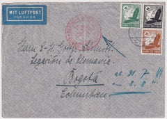 Germany 1935  Airmail Cover from Germany to Bogota, Colombia.