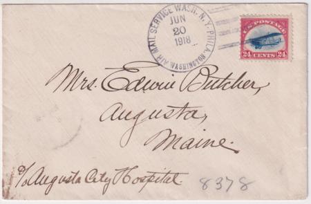 US 1918 C3 on Washington - Maine Flight