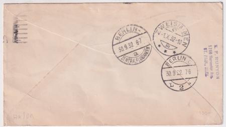 US 1932 Catapult Cover Europa - Southampton with C8, C12, Sep.29