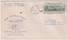 US 1933 C18 FDC Miami, FL to Chicago, Addressed to MN
