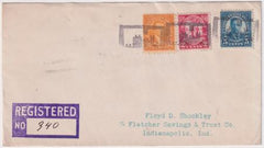 US Indiana, Castleton 637, 642, 683  Fancy Cancel Cover, Negative Castle in Rectangle