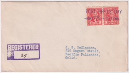 US Illinois, Chicago Ridge 640 Fancy Cancel Cover, Post Office Day 1932