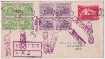 US Kentucky, Cracker 728, 732, U525 Fancy Cancel Cover, Firecracker Cancel