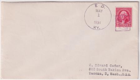 US Kentucky, Ed 657  Fancy Cancel Cover, Cat in Box