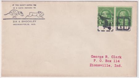 US Kentucky, Ed 632 Fancy Cancel Cover, Witch in Square, "ED" in Square
