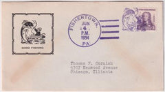 US Pennsylvania, Fishertown 726 Fancy Cancel Cover, Fish,Fisherman, Boat