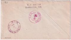 US Indiana, Mexico 632, 636, 642, 688 Fancy Cancel Cover, Man in Sombrero, Hat