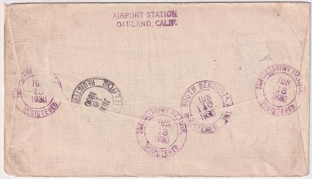 US California, Oakland C11 Fancy Cancel, Airplane