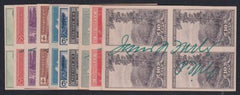 US 1935 Scott #756-765 Blocks of 4 Signed by James Farley, PMG