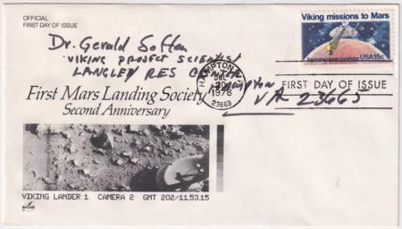 US 1978 1759 FDC Signed by Dr. Gerald Soffen,  Chief Scientist Viking Project