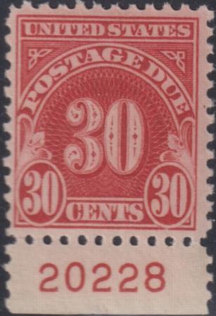 US J75 US Postage Dues  Plate #Single Mint F - VF $165