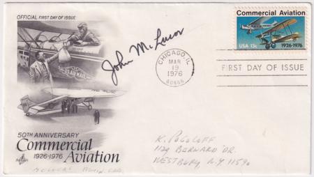US 1976 Scott 1684 FDC Signed by John McLucas, Aviation Admin.