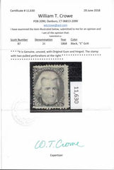 US Classics 87 Crowe Cert mentions 2 pulled Perfs Mint Ave
