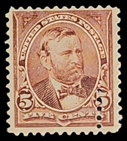 US Errors Post 1931 - Date  255 Short Row of Extra Perfs ionto design LR Dist. Gum Mint F-VF