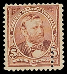 US Errors Post 1931 - Date  255 Short Row of Extra Perfs ionto design LR Dist. Gum Mint F-VF