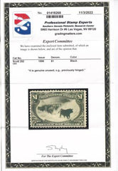 US Early commemoratives 291 Almost invisible hinge mark PF cert Mint F-VF